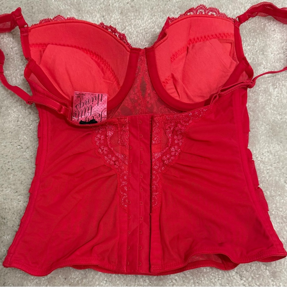 Victoria's Secret Red Lace Bustier Bodysuit - Picture 5 of 5